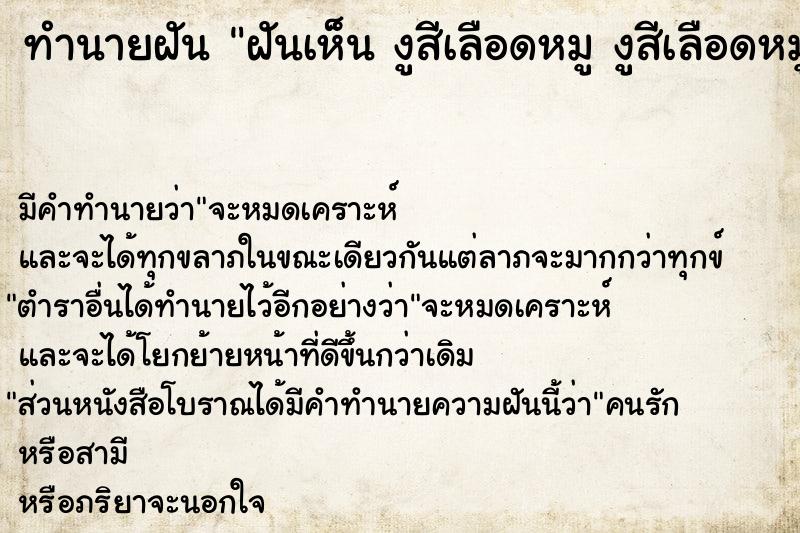ทำนายฝันฝันเห็นงูสีเลือดหมูงูสีเลือดหมูวันไม่รู้ ทำนายฝันทำนายฝันฝันเห็นงูสีเลือดหมูงูสีเลือดหมูวันไม่รู้